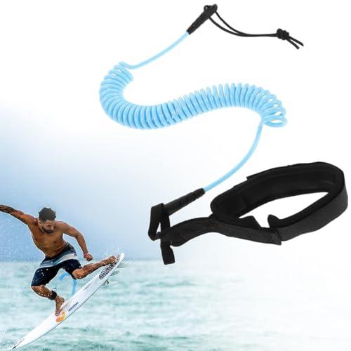 10ft SUP Guinzaglio, Lacci di Sicurezza da Surf Adulti, Guinzaglio da Surf, Spirale Leash SUP TPU, Regolabile Guinzaglio da Surf per Stand Up Paddleboard Kayak Bodyboard Longbooard