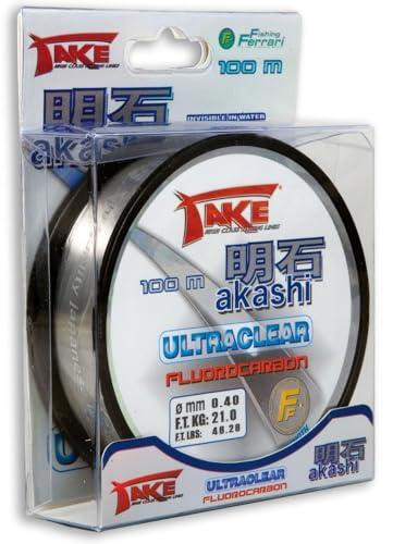Lineaeffe Filo da Pesca Take Akashi Ultraclear Fluorocarbon 100 m 100 m D. 0.600 mm Fluorocarbon Ideale per Tutte Le Tecniche di Pesca Spinning Surfcasting Trota Bolognese Lago Invisibile in Acqua