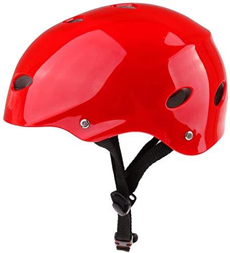 Tenlacum Vent Casco di sicurezza rigido in ABS e fodera in EVA per sport acquatici, kayak, drifting, wakeboard, SUP, paddleboard, skate, colore rosso