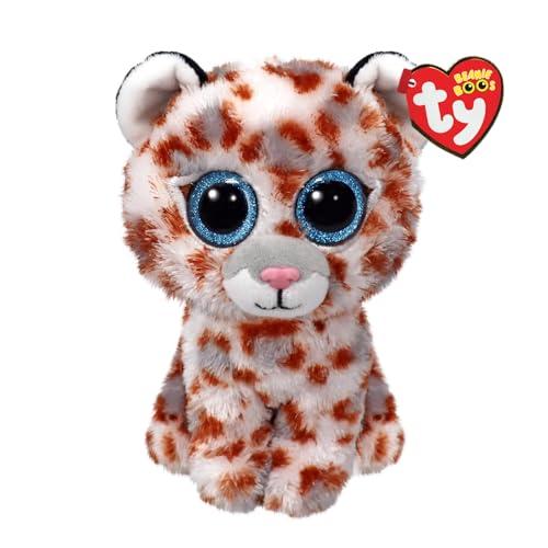 Ty Beanie Boos - Coco il Leopardo con Occhi Azzurri Grandi e Glitter, il Peluche con gli Occhi Grandi Scintillanti - 15 Cm - T37363