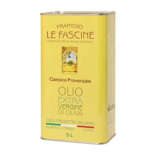 Le Fascine Classico - Olio Extravergine di Oliva 100% Italiano Estratto a Freddo Prodotto da Monocultivar Provenzale (Latta da 5 Litri)