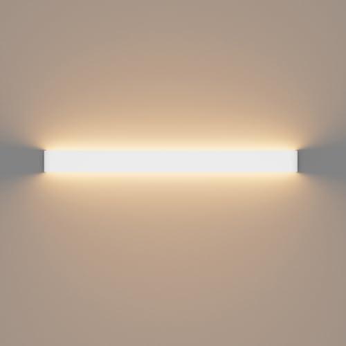 K-Bright 35W Lampada da Parete,IP 44 LED Applique da Parete con Stile Moderno Interni Lampada a Muro,3000K Bianco Caldo,4550 lumen,su giù il raggio di luce,Guscio bianco