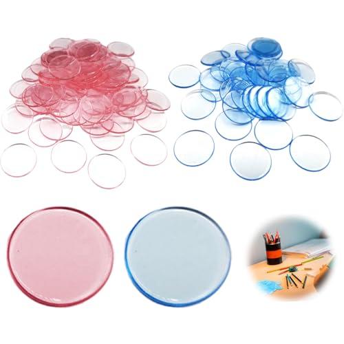 VONJUMA 200 Pezzi Gettoni Colorati Fiches Di Gioco In Re-Plastic Fiches Per Conteggio Gettoni Marcatori Fiches Da Bingo Gettoni Plastica Ø 19Mm Rosa Blu