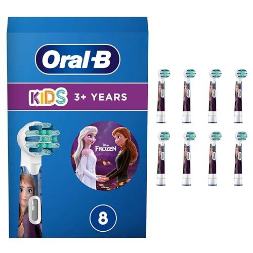 Oral-B Kids 3+ Testine Spazzolino Elettrico Frozen, Confezione da 8 Testine di Ricambio per Spazzolino Elettrico Oral B, Delicato per i Bambini, con Setole Morbide