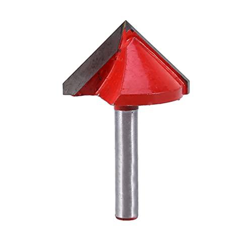 Router Tungsteno Acciaio, CNC Sharp V Groove Bit Fresa 90 Gradi per Cartongesso Legno 6 mm Codolo 32 mm Diametro 3 Dimensionale Sign Making Incisione Bit, Rosso Fresa per Cartongesso 90 Gradi