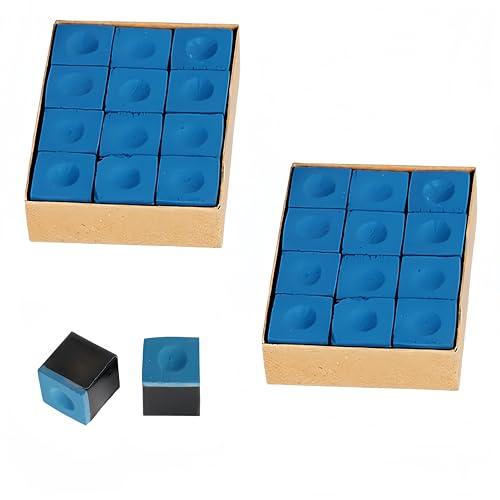HJYDGJ 24 gessetti da biliardo standard per stecche da biliardo, per stecche da biliardo, antiscivolo, per biliardo, gesso da biliardo, colore: blu