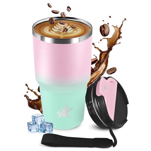KollyKolla Tazza Termica 600ml, Termo in Acciaio Inossidabile, senza BPA, A Prova di Perdite, Riutilizzabile, Borraccia Termo per Caldo e Freddo, Bambini, Ufficio, Corsa, Yoga, Caffè