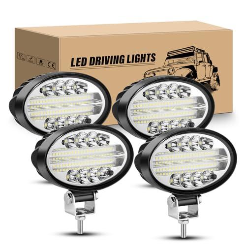 RIGIDON 4 Pcs 5.5 Pollici 14 cm 20W Faro da Lavoro Led Ovale, Luci di Lavoro a Led Fuoristrada, Fari di Profondità, Impermeabile Faretti Fendinebbia per Trattore Camion Auto Barca 4x4 ATV UTV