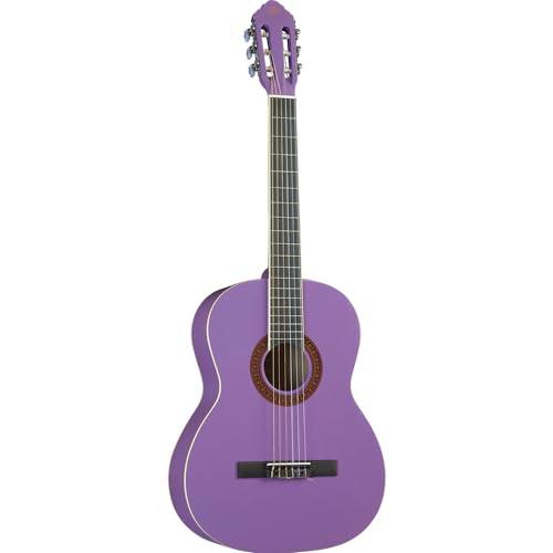 EKO GUITARS - CS-10 VIOLET Chitarra Classica Serie Studio Scala 4/4, Top in Tiglio, Fasce e Fondo in Tiglio Laminato, Manico e Tastiera in Betulla, Custodia Inclusa, Colore Violet