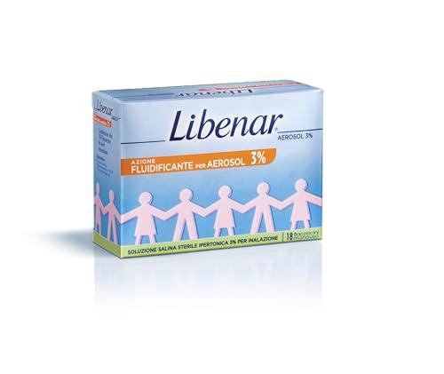 Libenar Fiale Aerosol Ipertoniche 3% per l’Inalazione in Aerosolterapia di Neonati, Bambini e Adulti, 18 Fiale da 4 ml