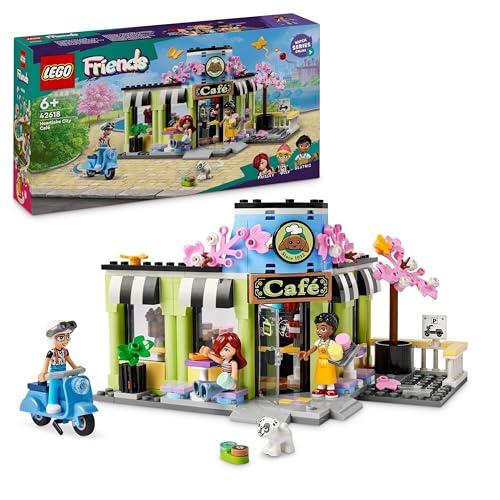LEGO Friends Caffè di Heartlake City, Giochi Didattici per Bambine e Bambini da 6 Anni, Negozio Giocattolo da Costruire con 3 Mini Bamboline, Cane, Caffetteria e Pasticceria, Idee Regalo 42618