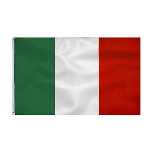 Bandiera Italiana 90 x 150 cm-Bandiera Italia Poliestere Metallo Occhielli all'aperto Bandiera dell'Italia Colore vivido e Adatto per uso interno ed esterno Italian Flag