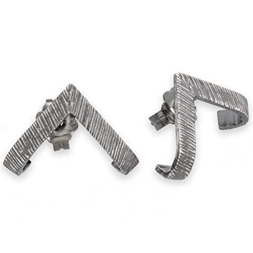 Orecchini da uomo per uomo, orecchini da uomo, regalo per uomo, orecchini in argento sterling 925. Regalo da uomo per fidanzato, orecchini a bottone da uomo (Ossidato)