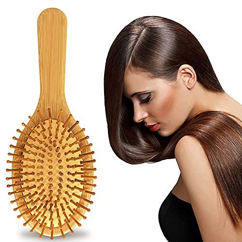 Spazzola per capelli in bambù naturale Massaggio Spazzola per capelli antistatica Ecologica per tutti i tipi di capelli per uomo donna
