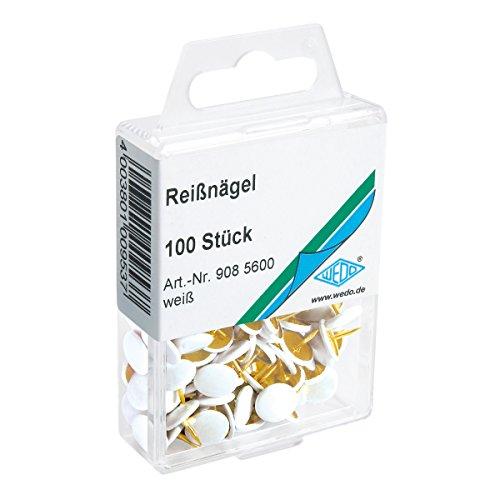 Wedo 9085600 - Puntine, diametro testa 10 mm, confezione da 100 pezzi, colore: Bianco