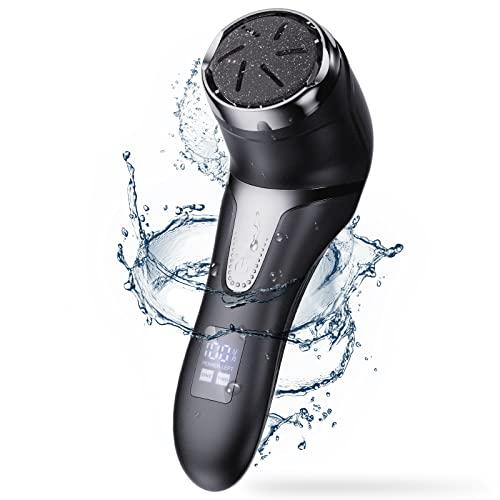 Pedicure Elettrico Professionale Piedi Ricaricabile Rimuovi Calli Piedi con Aspirazione Vuoto 3 Teste di Molatura 2 Velocità IPX7 Impermeabile Lima Elettrica Raspa Piedi Calli Piedi Rimozione