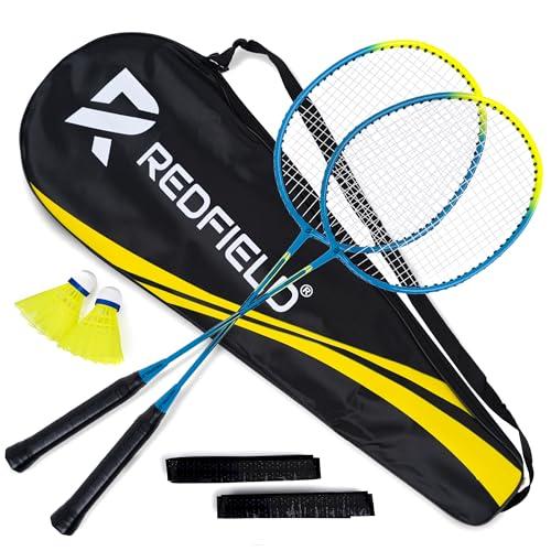Redfield Set Badminton - 2 Racchette da Badminton - 2 Volani - Borsa da trasporto - Set completo per 2 giocatori adulti - Gioco all'aperto o al chiuso