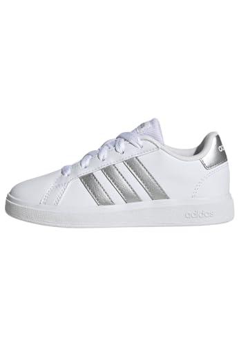 adidas Grand Court Lifestyle Tennis Lace-up Shoes, Scarpe Unisex - Adulto, White Matte Silver Matte Silver, 39 1/3 EU