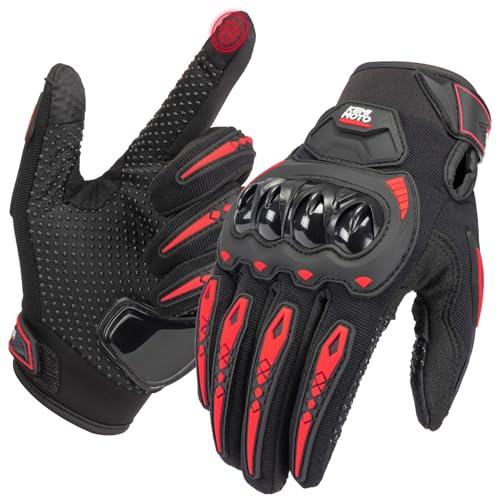 KEMIMOTO Guanti Moto Estivi, Guanti da Moto Uomo Donna, Guanti Moto con Protezione Dura, Guanti Sportivi Traspiranti per Moto, Ciclismo, Campeggio, Outdoor e Attività Sportive