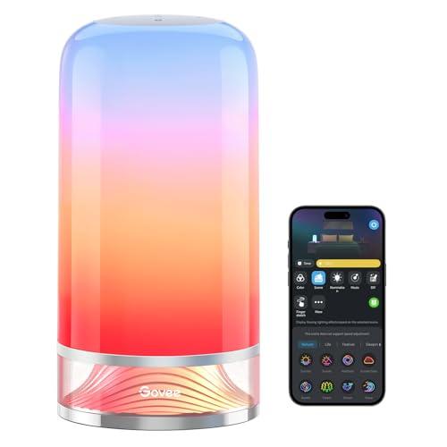 Govee Lampada da Comodino LED RGBICWW, Lampada Touch da Tavolo con 64 Modalità Scena e 8 Modalità Musica, Funziona con Matter, Compatibile Alexa, 500 Lumen, 2700-6500k, per Soggiorno e Camera da Letto