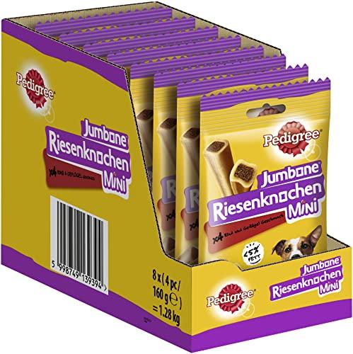 Pedigree Snack per cani di piccola taglia con manzo e pollame, 32 pezzi (8 x 4 pezzi)