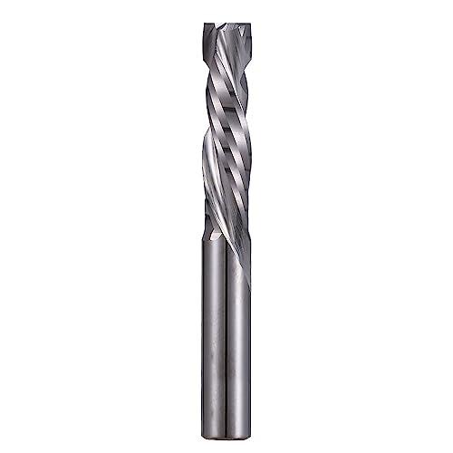 EU_HOZLY Punta da taglio bidirezionale a doppia spirale in metallo al carburo, per fresa CNC a compressione, per il taglio del legno, 6 x 25 mm