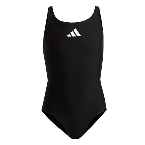 adidas Solid Small Logo Swimsuit, Costume da Bagno Bambine e ragazze, Black / White, 11-12 anni