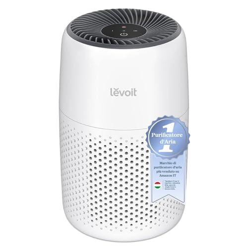 LEVOIT Purificatore d'Aria con Filtro HEPA, 7 Watt, Risparmio Energetico, 3 Velocità Contro Muffe, Polvere, Peli di Animali Fino a 0,3 μm Allergie, in Camera da Letto, 25 dB, Bianco