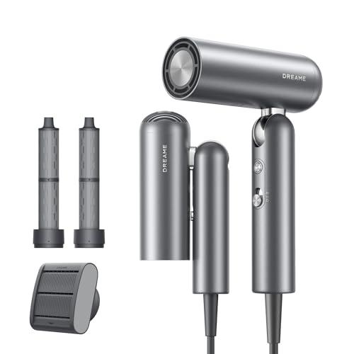 DREAME Pocket Neo Asciugacapelli Tascabile ad Alta Velocità, Pieghevole in 3 Forme, con Soli 300 g di Peso, Motore da 110,000 giri/minuto, 300 Milioni di ioni negativi/cm³, Grigio