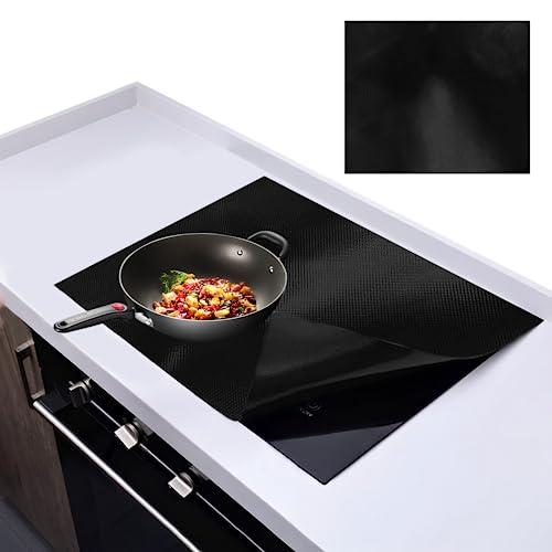 OMJMYY 52 * 61cm Tappetino Protettivo per Piano Cottura a Induzione, Riutilizzabile, Pad Protezione multifunzionale, Antiscivolo, in Silicone, Antigraffio, Rettangolare