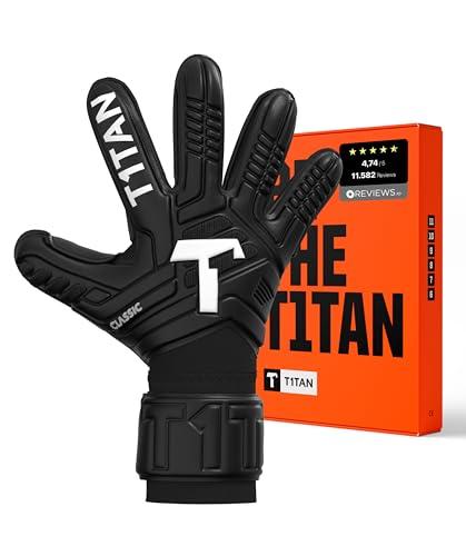 T1TAN Classic 1.0 Black-Out - Guanti da portiere - senza protezione per le dita - guanti da portiere di calcio - taglia 9