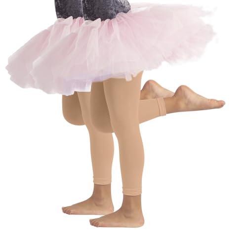 CALZITALY Pack 1/2 Paia Leggings Danza Bimba, Pantacollant Danza Classica, Leggings Ballet, Nero Rosa Naturale, 60 den Made in Italy (IT, età, 8 Anni, 10 Anni, Regular, 2 X Naturale)