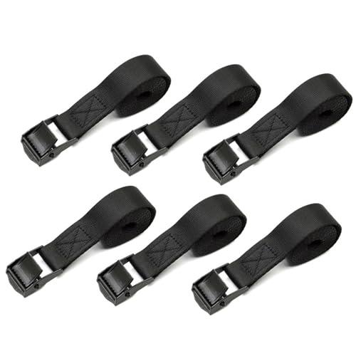 SHUBEIEUMI 6 PCS Cinghie di Fissaggio a Cricchetto, Cinghia di Ancoraggio con Chiusura, Adatto per Moto, Auto, Portabiciclette, 50cm x 2cm Cinghie di Tensione(Nero)