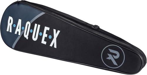 Raquex Borsa tre racchette da badminton - Custodia per racchette da badminton o da squash, con tracolla regolabile - Borsa sportiva per racchette da uomo e da donna (Nera)