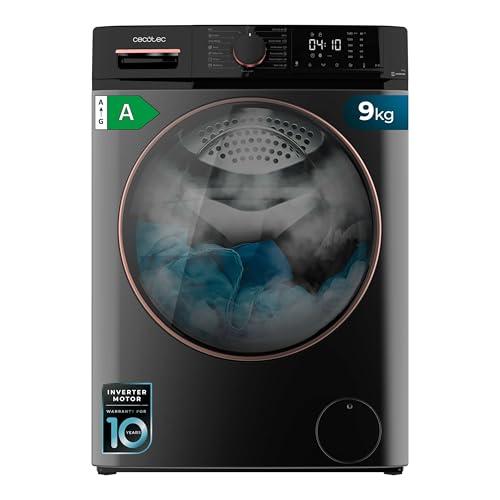 Cecotec Lavatrice Carica Frontale 9kg Bolero Dresscode 9610 Inverter Steel A. 2000W, 1400 Giri/Min, Motore Inverter Plus, 15 Programmi, Ottimizza Livello Acqua e Tempo Lavaggio, Display LED