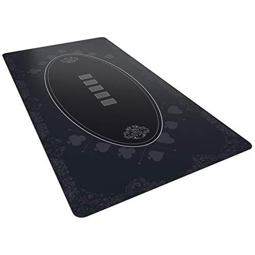 Bullets Playing Cards, Tappetino da Poker di Design, Nero, 200 x 100 cm, per Il Proprio Tavolo da Poker, XXL Deluxe, Tappeto da Poker, Cuscino da Poker …