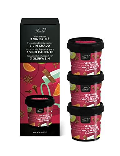 Vin Brulè Bembo – 3 Miscele di Spezie per Vin Brulè - Miscela di Spezie per Vino Rosso Caldo - Come Aromatizzare il Vino Rosso in Modo facile - Aperitivi e Cocktail - Made in Italy