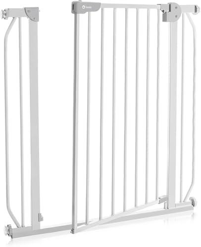 LIONELO Truus Slim Cancelletto di sicurezza, Larghezza regolabile da 75 fino a 105 cm con Fissaggio a pressione, Apertura entrambe le direzioni, Altezza 77 cm, Autobloccante