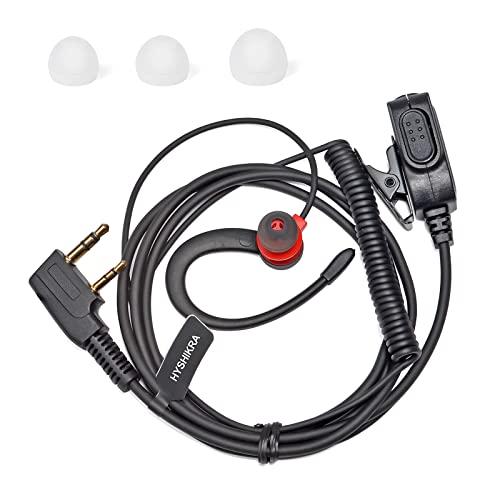 HYSHIKRA Auricolare leggero per radio a forma di G compatibile con Retevis Baofeng Kenwood RT24 UV5R TK250 TK320 Walkie Talkie (Rosso, 1 PACK)