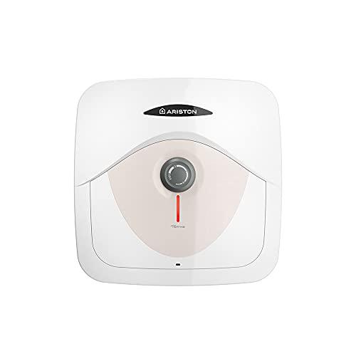 Ariston Dune RS - Scaldabagno Elettrico 10 Litri 36x30x36, Boiler Elettrico con Display LED per Controllo Temperatura, Installazione in Italia Sottolavello Beige 220V, Classe Energetica A