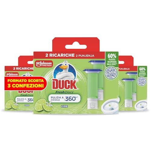 Duck Fresh Discs - Dischi gel igienizzanti WC, Fragranza Lime - Formato Scorta da 6 Ricariche, 36 Dischi Gel Igienizzanti WC