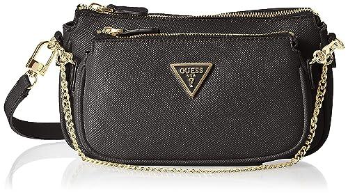 GUESS Noelle DBL Pouch Crossbody, Borsa Donna, Black, Unica