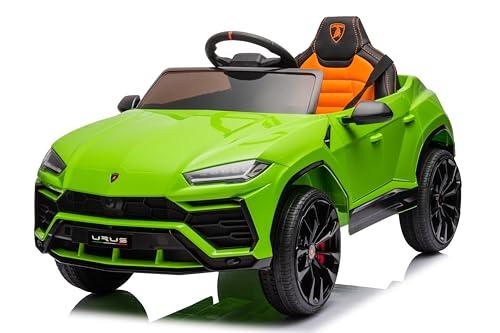 Macchina Elettrica Per Bambini Lamborghini Urus con Sedile in Pelle Auto Elettrica 12V per Bambini Full Optional (Verde)