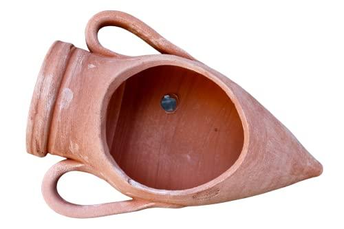 Anfora vaso a punta (cm 40) per piante e fiori in Terracotta 100% made in Italy lavorato a mano interno casa esterno giardino