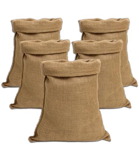 IPEA Sacchi in Juta di Grandi Dimensioni – 80 x 50 cm – 5 PEZZI – Sacco in Tessuto Iuta Naturale per Fai da Te, Arredamento, Giardinaggio, Casa, Contenitore di Oggetti - Sacco Regalo Natale