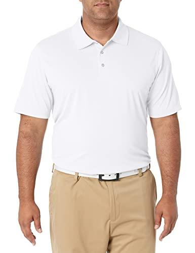 Amazon Essentials Polo da Golf a Maniche Corte Traspirante Ad Asciugatura Rapida Uomo, Bianco, XXL