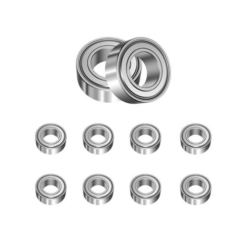 ANGEEK 10 pezzi MR105 ZZ Cuscinetti a sfere 5 mm x 10 mm x 4 mm, Prelubrificati, Doppia tenuta, MR105ZZ Cuscinetti a sfere a gola profonda