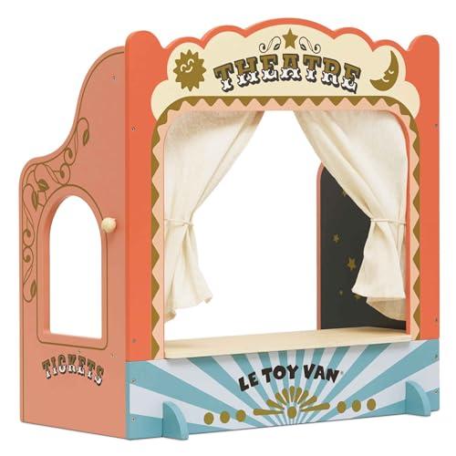 Le Toy Van - TV351 - Teatro Marionette per Bambini, da 3 Anni, teatrino dei burattini in Legno da Tavolo, Gioco di Ruolo, Montessori, Legno FSC Ecologico, 52 x 30 x 55 cm