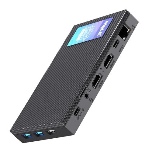 Mele Quieter4C Mini PC senza ventola 8GB DDR4 128GB ROM Micro PC Twin Lake N150 (fino a 3,6GHz) USB-C 2 X HDMI 4K@60 Computer desktop di piccole dimensioni a triplo display con montaggio VESA
