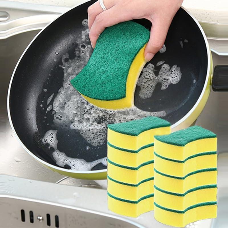 10 spugne per la pulizia della cucina, strofinaccio, spugnetta abrasiva, spugna antigraffio per stoviglie
